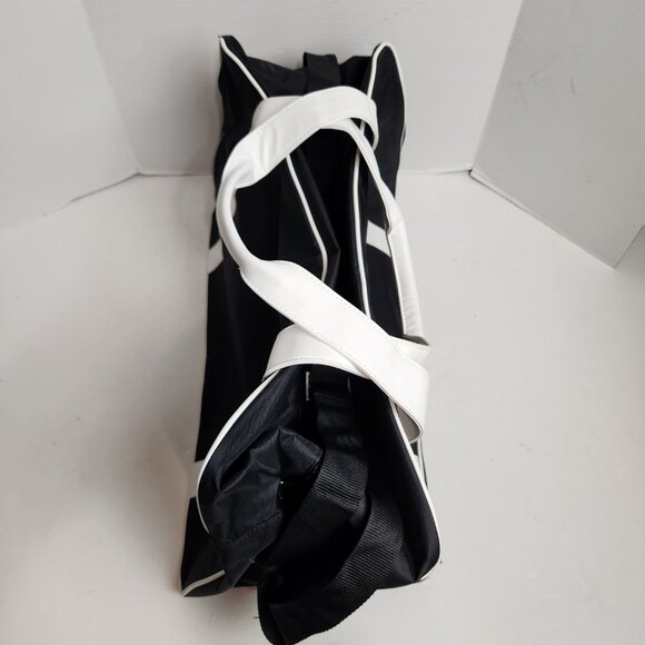 Montblanc Parfum Black White Duffle Weekender Travel Bag Large Adjustable Strap - Picture 3 of 16